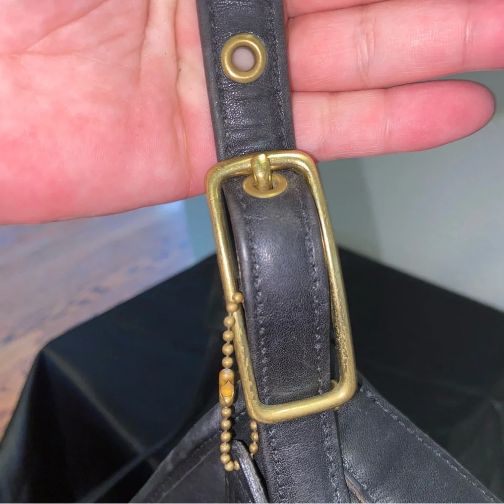 Coach Black Leather Shoulder Bag Style # A10-9213 - Picture 3 of 13